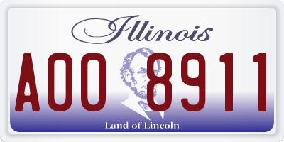 IL license plate A008911