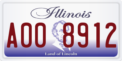 IL license plate A008912