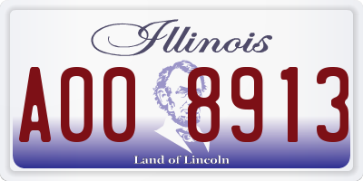 IL license plate A008913