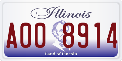 IL license plate A008914