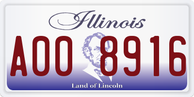 IL license plate A008916