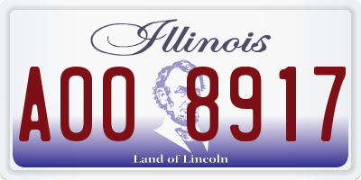 IL license plate A008917