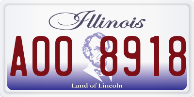 IL license plate A008918