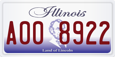 IL license plate A008922