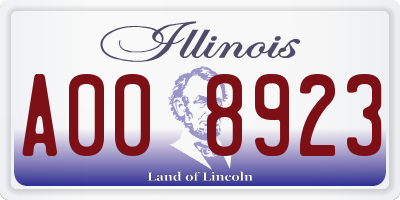 IL license plate A008923