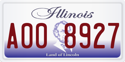 IL license plate A008927