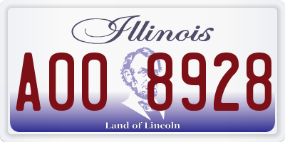 IL license plate A008928