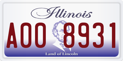IL license plate A008931