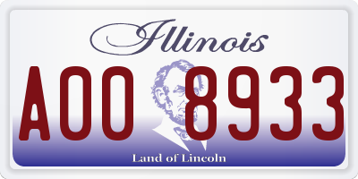 IL license plate A008933