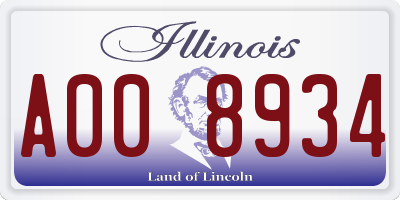 IL license plate A008934