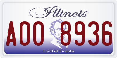 IL license plate A008936