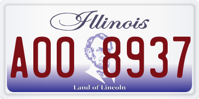 IL license plate A008937