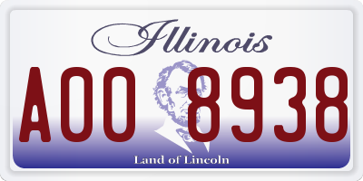 IL license plate A008938