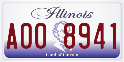 IL license plate A008941