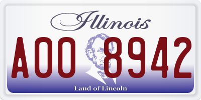 IL license plate A008942