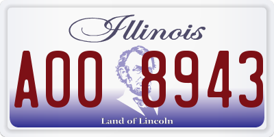 IL license plate A008943