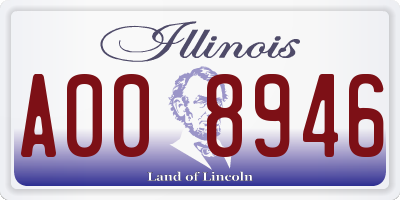 IL license plate A008946