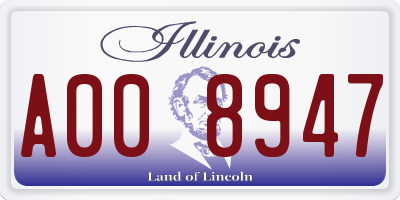 IL license plate A008947