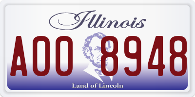 IL license plate A008948