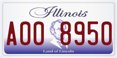 IL license plate A008950