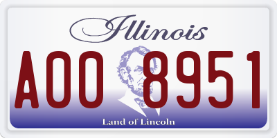 IL license plate A008951