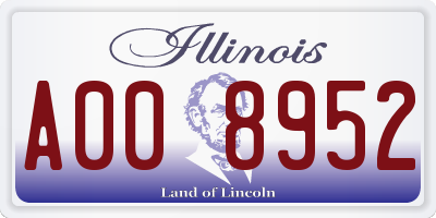 IL license plate A008952