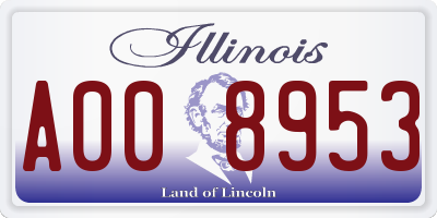 IL license plate A008953