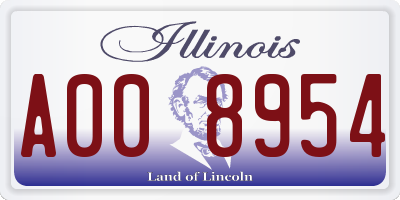 IL license plate A008954