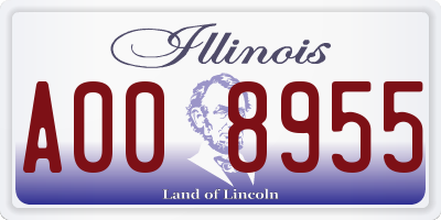 IL license plate A008955