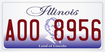 IL license plate A008956