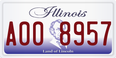 IL license plate A008957