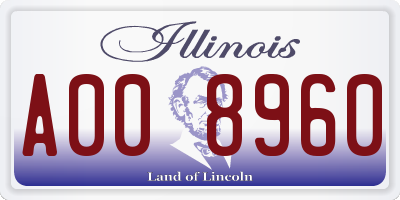 IL license plate A008960