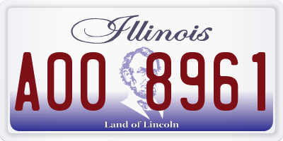 IL license plate A008961