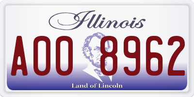 IL license plate A008962