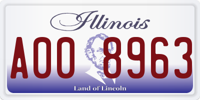 IL license plate A008963