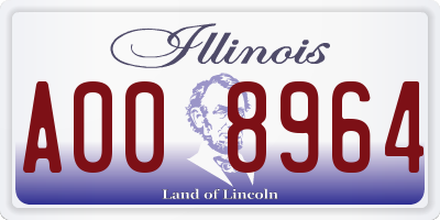 IL license plate A008964