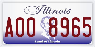 IL license plate A008965