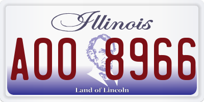 IL license plate A008966