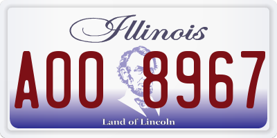 IL license plate A008967