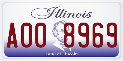 IL license plate A008969