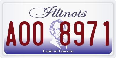 IL license plate A008971