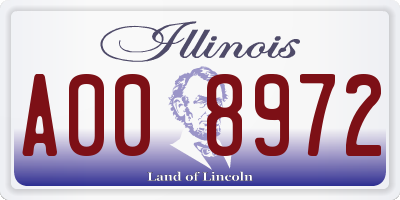 IL license plate A008972