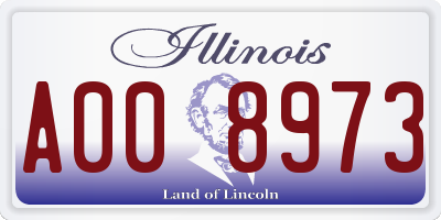 IL license plate A008973