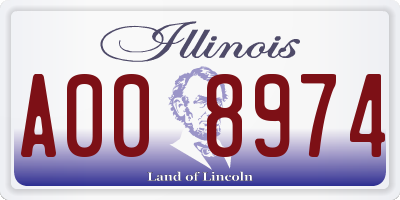 IL license plate A008974