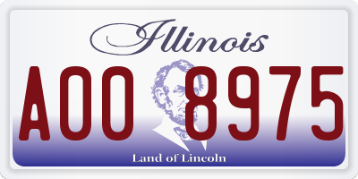 IL license plate A008975