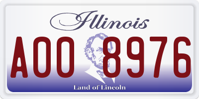 IL license plate A008976