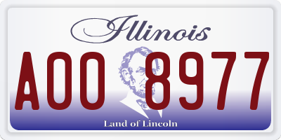 IL license plate A008977