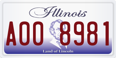 IL license plate A008981