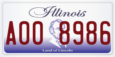 IL license plate A008986