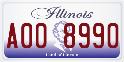 IL license plate A008990